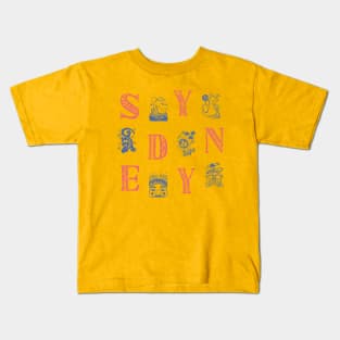 Sydney Alphabets - Bright Yellow Kids T-Shirt